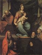 Prado, Blas del The Holy Family,with SS.Ildefonsus and john the Evangelist,and the Master Alonso de Villegas oil on canvas